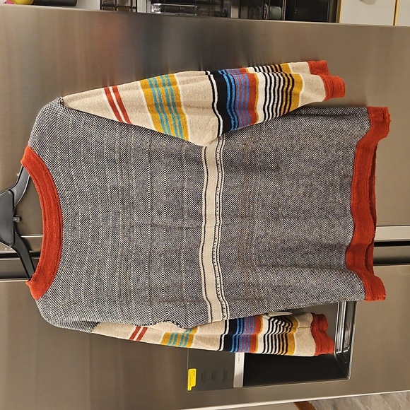 💕FREE PEOPLE💕 Desert Rose Sweater Embroidered Longhorn Colorblock Knit Medium - Picture 8 of 15